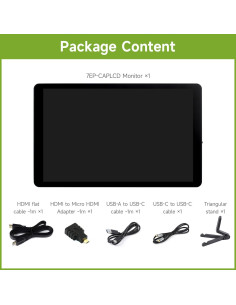 Pantalla Táctil Capacitiva 7" Waveshare 1280x800 para Raspberry Pi 2