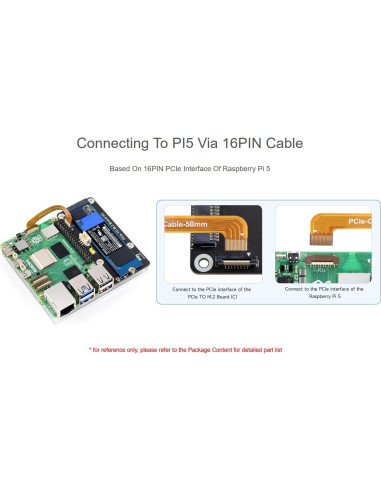 Adaptador PCIe a M.2 NVMe Waveshare para Raspberry Pi 5