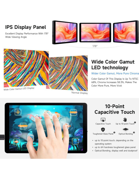 Pantalla Táctil Capacitiva 7" Waveshare 1280x800 para Raspberry Pi