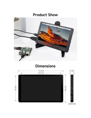 Pantalla Táctil Capacitiva 7" Waveshare 1280x800 para Raspberry Pi