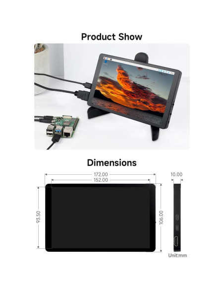 Pantalla Táctil Capacitiva 7" Waveshare 1280x800 para Raspberry Pi