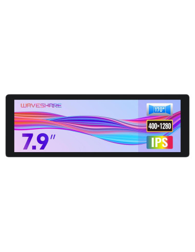 Pantalla IPS 7.9" Waveshare 400x1280 HDMI con Altavoz Hi-Fi