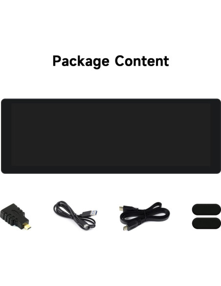 Pantalla IPS 7.9" Waveshare 400x1280 HDMI con Altavoz Hi-Fi