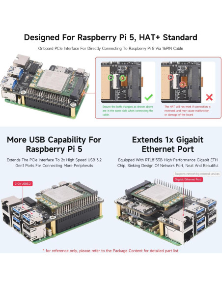 Waveshare PCIe a MiniPCIe Gigabit Ethernet USB 3.2 HAT