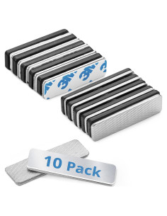 EcoEarth Adhesivos Magnéticos para Insignias - 10 Piezas 44x12mm
