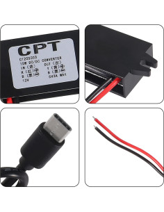 2 Pcs Convertidor DC 12V/24V a 5V 3A AITRIP Tipo-C USB 2