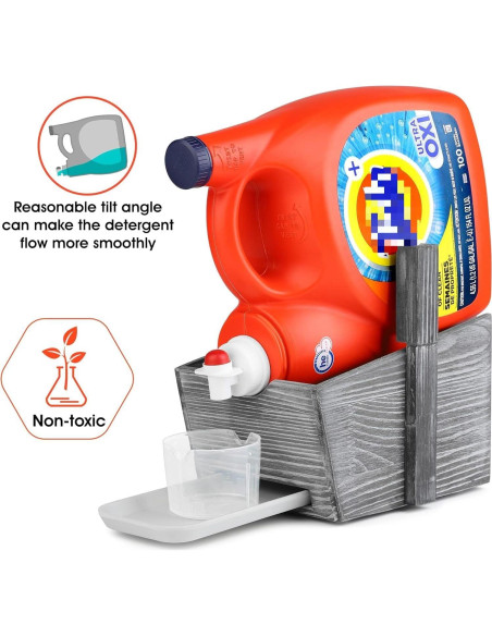 Soporte para Detergente de Lavandería GBtroo Madera Gris