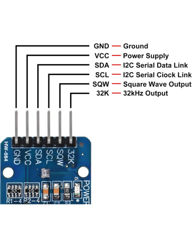 6 Módulos de Reloj en Tiempo Real DS3231 JUZITAO con Cables
