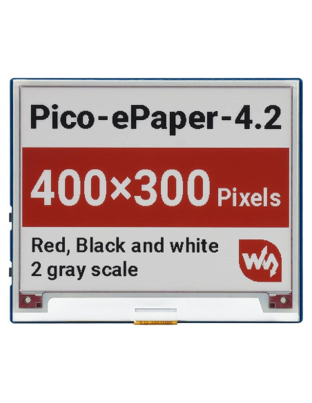 Módulo Pantalla E-Paper 4.2" Waveshare Pico 400x300 Rojo/Negro/Blanco