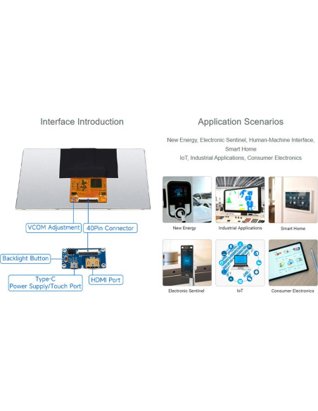 Pantalla IPS 7" Waveshare 1024x600 HDMI para Raspberry Pi