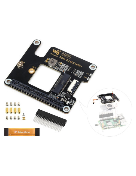 Adaptador PCIe a M.2 UeeKKoo para Raspberry Pi 5 NVMe 2230/2242