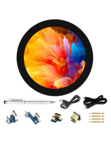 Pantalla Táctil Redonda HDMI Waveshare 10.16 cm 720p 10 Puntos