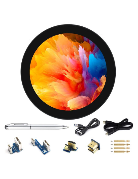 Pantalla Táctil Redonda HDMI Waveshare 10.16 cm 720p 10 Puntos