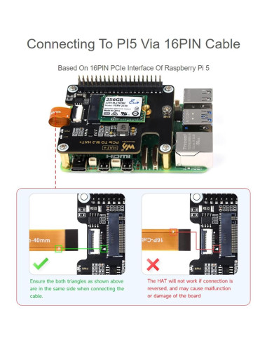 Adaptador PCIe a M.2 UeeKKoo para Raspberry Pi 5 NVMe 2230/2242