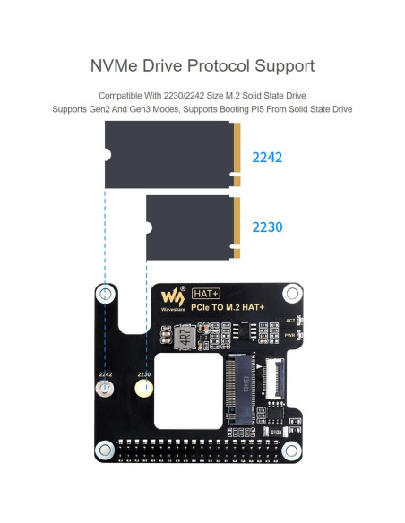 Adaptador PCIe a M.2 UeeKKoo para Raspberry Pi 5 NVMe 2230/2242