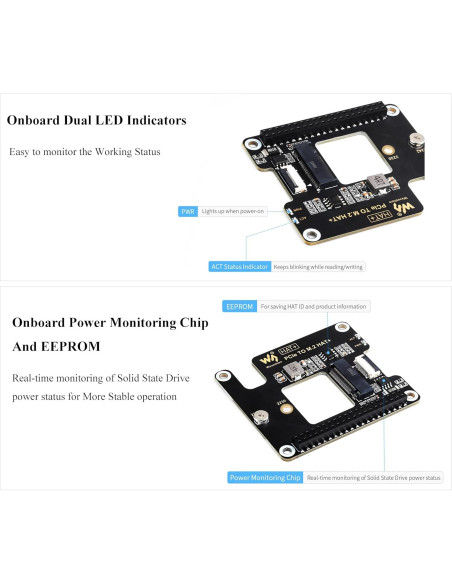 Adaptador PCIe a M.2 UeeKKoo para Raspberry Pi 5 NVMe 2230/2242