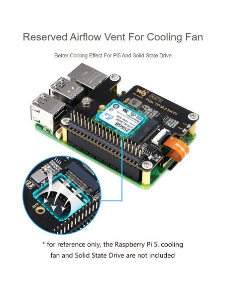 Adaptador PCIe a M.2 UeeKKoo para Raspberry Pi 5 NVMe 2230/2242