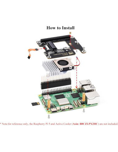 Adaptador PCIe a M.2 UeeKKoo para Raspberry Pi 5 NVMe 2230/2242