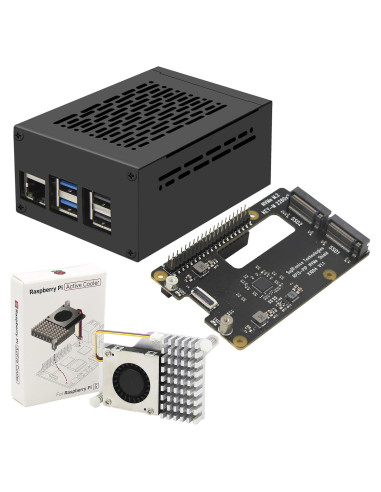 Geekworm X1004 PCIe Doble M.2 HAT NVMe 2280 para Raspberry Pi 5