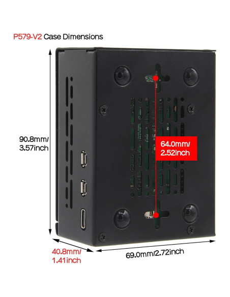 Geekworm X1004 PCIe Doble M.2 HAT NVMe 2280 para Raspberry Pi 5