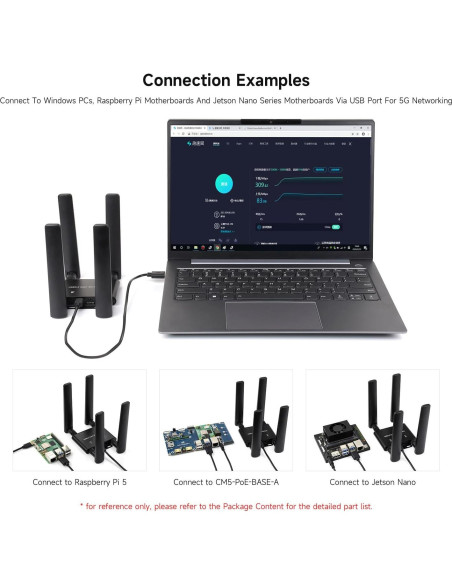 Placa de Expansión 5G Waveshare RM530N-GL, USB 3.2, Aluminio