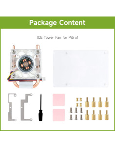 Ventilador de Enfriamiento CPU Waveshare ICE Tower para Raspberry Pi 5 2