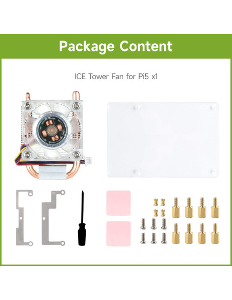 Ventilador de Enfriamiento CPU Waveshare ICE Tower para Raspberry Pi 5
