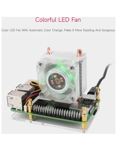 Ventilador de Enfriamiento CPU Waveshare ICE Tower para Raspberry Pi 5
