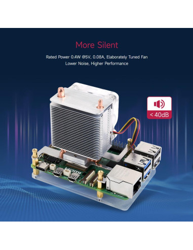Ventilador de Enfriamiento CPU Waveshare ICE Tower para Raspberry Pi 5