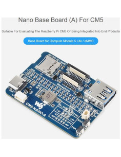 Placa Base Nano (A) Waveshare para Raspberry Pi 5 Lite eMMC 2