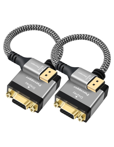 Adaptador DisplayPort a VGA 2 Pack Purcopper 1080P 60Hz