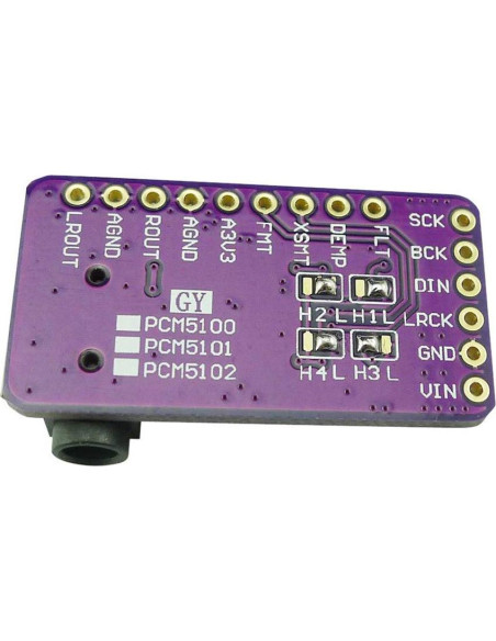 Módulo DAC Estéreo PCM5102A para Raspberry Pi pHAT 5V
