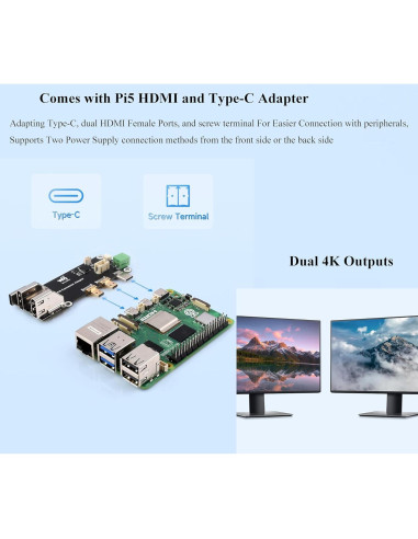 Caja UeeKKoo Pi5 BOX-A con Ethernet Gigabit y HDMI 4K