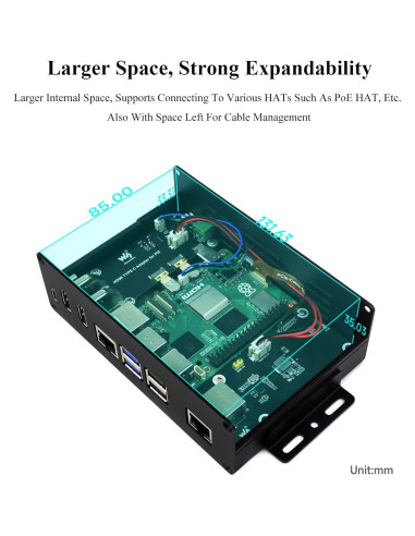 Caja UeeKKoo Pi5 BOX-A con Ethernet Gigabit y HDMI 4K