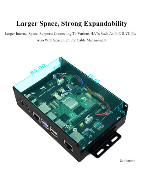 Caja UeeKKoo Pi5 BOX-A con Ethernet Gigabit y HDMI 4K