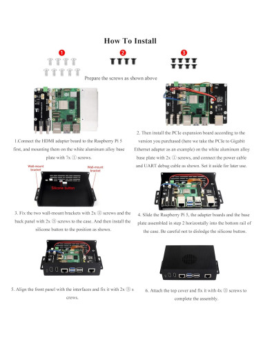 Caja UeeKKoo Pi5 BOX-A con Ethernet Gigabit y HDMI 4K