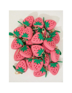 Monedero llavero mini fresa para mujeres - 9.8x9.2 cm 2