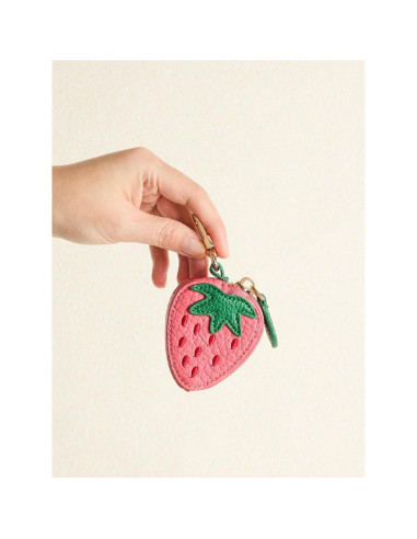 Monedero llavero mini fresa para mujeres - 9.8x9.2 cm