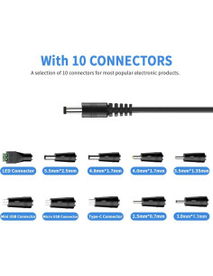Adaptador de Corriente 5V 1A Universal YiKaiEn con 10 Conectores 2