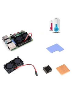 Ventilador Doble con Disipador para Raspberry Pi 2B 3B 4B Enokay