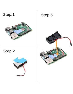 Ventilador Doble con Disipador para Raspberry Pi 2B 3B 4B Enokay 2