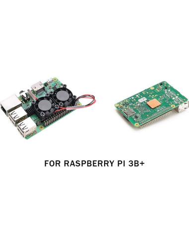 Ventilador Doble con Disipador para Raspberry Pi 2B 3B 4B Enokay