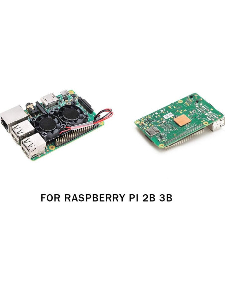 Ventilador Doble con Disipador para Raspberry Pi 2B 3B 4B Enokay