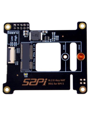 Placa Periférica PCIe M.2 E-Key NVMe SSD GeeekPi M01 para Raspberry Pi 5