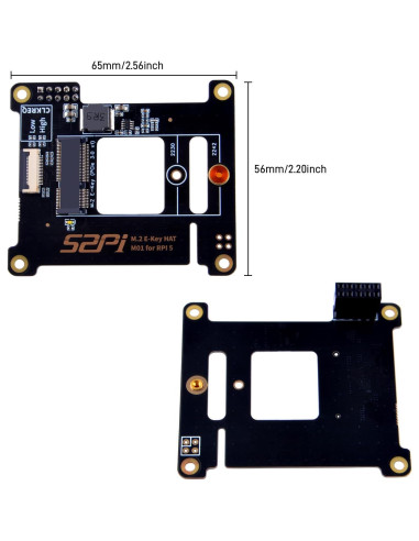 Placa Periférica PCIe M.2 E-Key NVMe SSD GeeekPi M01 para Raspberry Pi 5