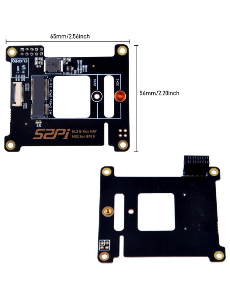 Placa Periférica PCIe M.2 E-Key NVMe SSD GeeekPi M01 para Raspberry Pi 5