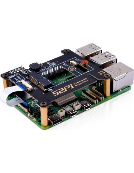 Placa Periférica PCIe M.2 E-Key NVMe SSD GeeekPi M01 para Raspberry Pi 5