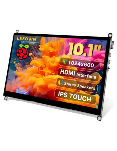 Monitor LCD Táctil 10.1" LESOWN 1024x600 HDMI para Raspberry Pi