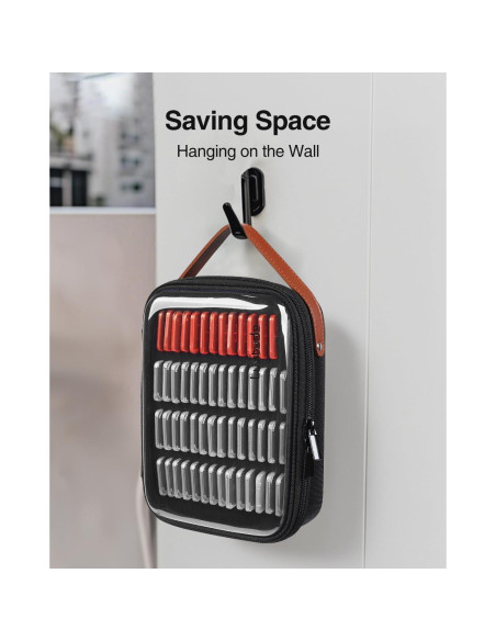 Estuche para tarjetas SD Luxtude, 56 ranuras, transparente