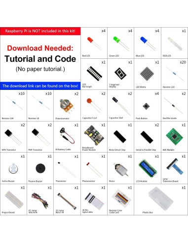 Kit de Inicio FREENOVE para Raspberry Pi 5/4B/3B+ - 164 Artículos